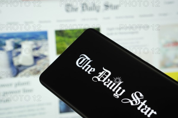 Dhaka, Bangladesh - 18 March 2025: The logo of The Daily Star is displayed on a smartphone screen,