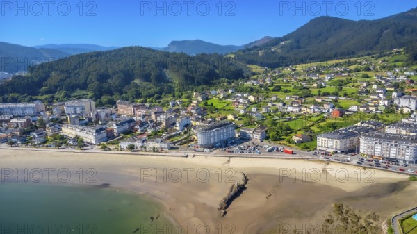 Breathtaking aerial view showcasing the serene beauty of covas beach curving along the coastline,