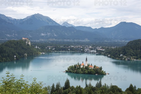Lake Bled in north-west Slovenia with the famous island church of the Assumption of the Virgin