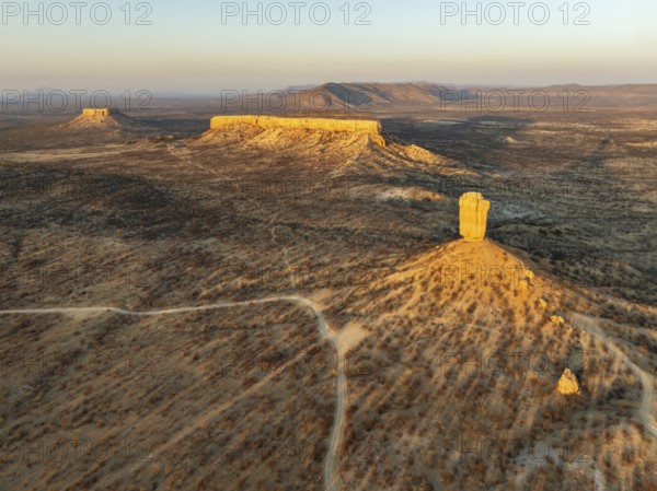 The Vingerklip (rock finger) and the Ugab Valley Terraces are surrounded by thornbush and mopane