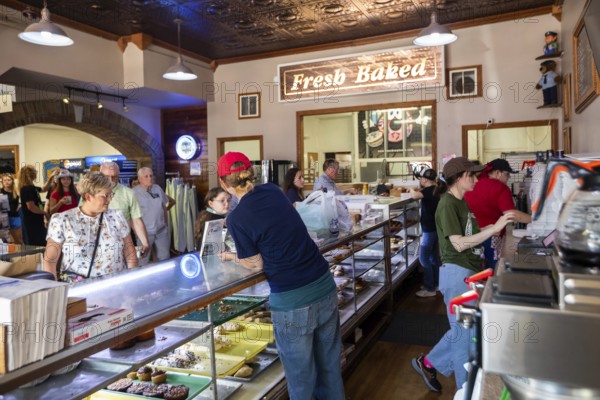 Clare, Michigan, The Cops and Doughnuts doughnut shop and bakery in a rural Michigan town. The shop