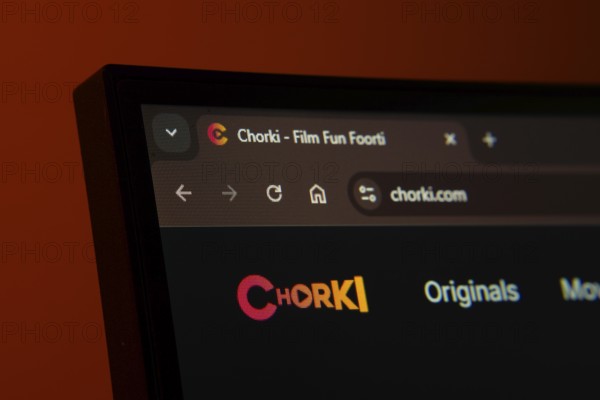 Dhaka, Bangladesh- 02 June 2025: Close-up of a computer screen displaying the chorki web interface