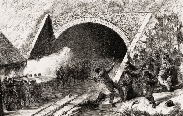 The Göschenen unrest, 27th and 28th of July 1875, during the construction of the Gotthard tunnel in