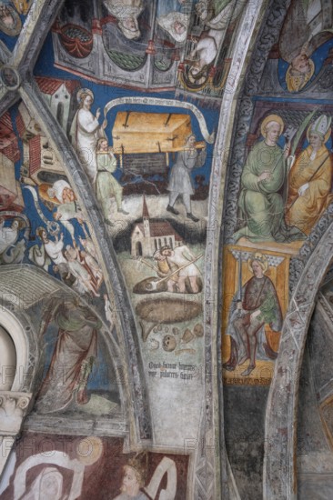 Cathedral cloister around 1370, the frescoes were painted from around 1390, Bressanone Cathedral,