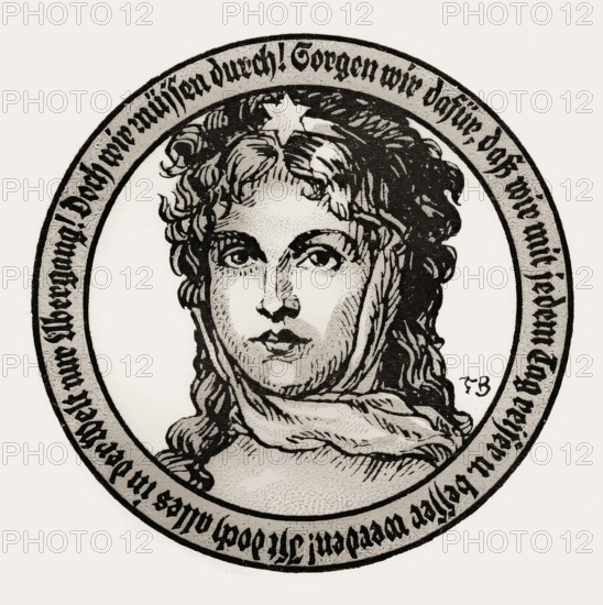 German emergency currency from Eckartsberga, 1921, Germany, Europe, portrait of Louise of