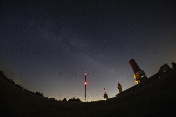 The Milky Way passes over the summit of the Großer Feldberg in the Taunus, near Frankfurt am Main,