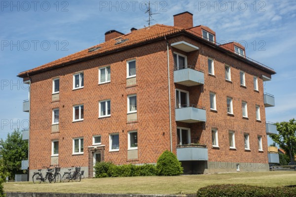 Apartment building built in 1962 in Ystad, Skåne County, Sweden, Scandinavia