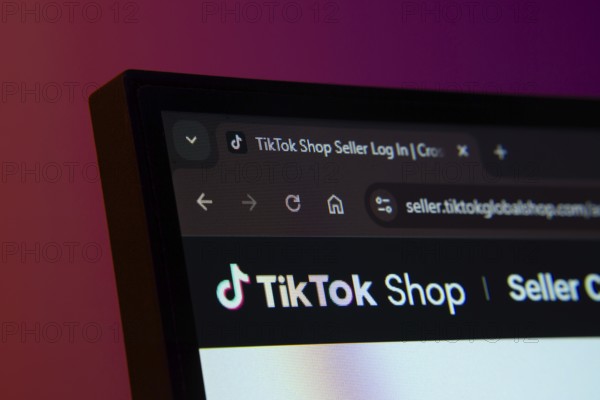Dhaka, Bangladesh- 02 June 2025: Close-up of a computer screen displaying the Tiktok Shop web