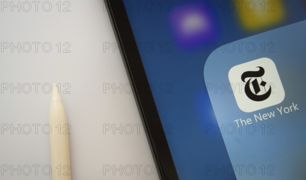 Dhaka, Bangladesh- 18 March 2025: A close up of an iPad screen displaying the the new york times