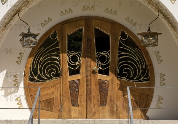 Entrance, Great House Glückert by Joseph Maria Olbrich, Mathildenhöhe, UNESCO World Heritage Site,