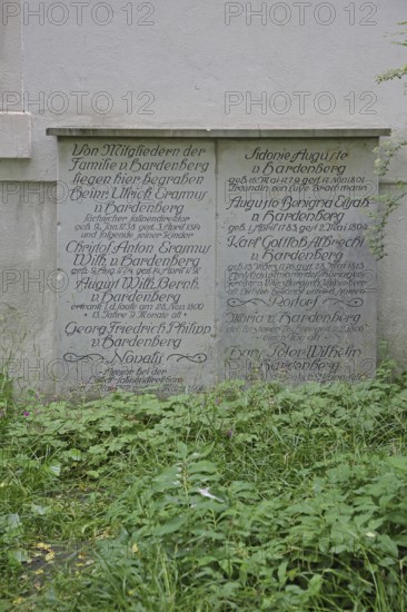 Grave slabs of the Hardenberg family, Novalis monument to writer and philosopher Friedrich von