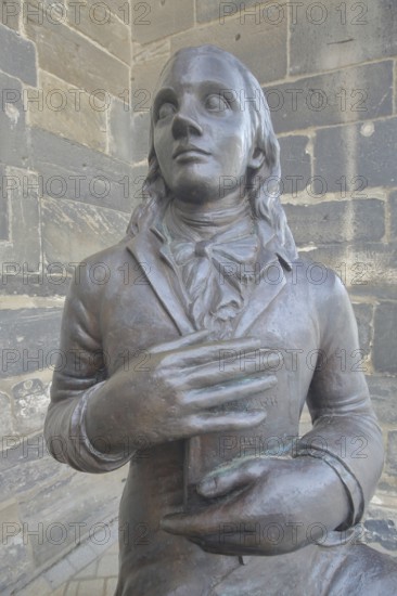 Sculpture Schütz-Novalis-Bank by Steffen Ahrens and Grit Berkner 2022, writer Novalis Friedrich von