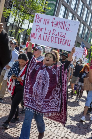 Detroit, Michigan USA - 14 June 2025 - Thousands gathered for a 'No Kings' rally, protesting