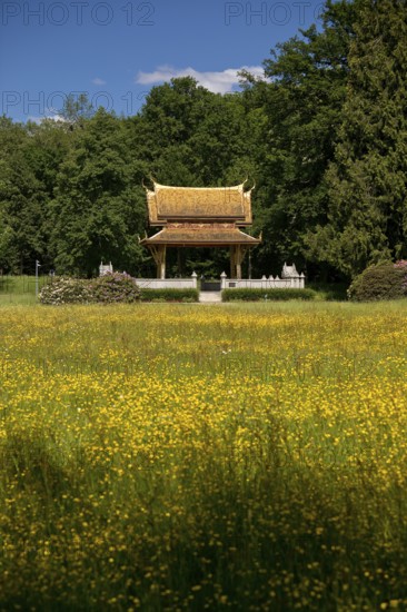 Thai-Sala 1, Thai pagoda in the spa gardens of Bad Homburg vor der Höhe, listed cultural monument,