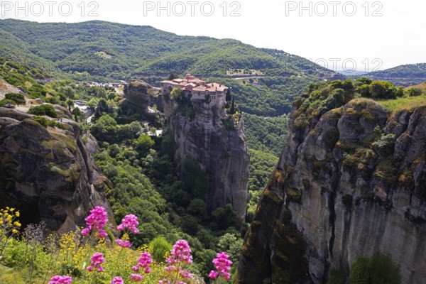 Agia Triada Monastery or Monastery of the Holy Trinity on a rock, Meteora Rocks and Monasteries,