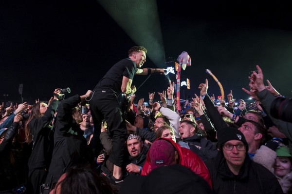 Tim McIlrath, singer of Rise Against at the Rock am Ring Festival on Saturday, Nürburgring race