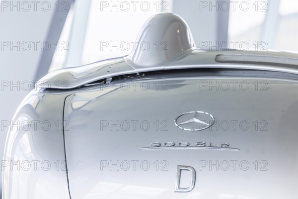 Mercedes-Benz racing car fast transporter from 1955 with 300 SLR racing car. The Mercedes-Benz