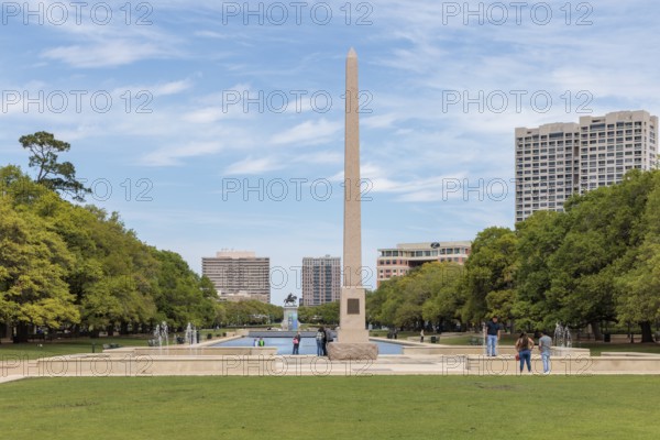 Pioneer Memorial Obelisk and the Molly Ann Smith Plaza at the end of the Mary Gibbs and Jesse H.