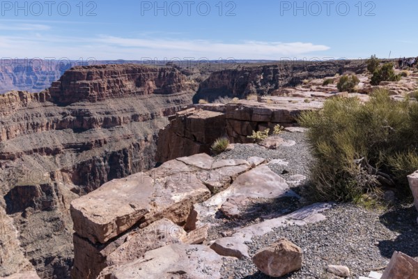 Rock formations at the Eagle Point overlook in Grand Canyon West near Peach Springs, Arizona