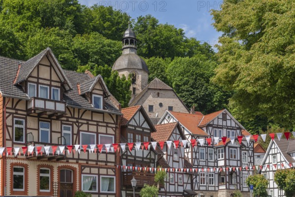Half-timbered idyll of the old town of Bad Sooden, Allendorf, district Bad Sooden, townscape with