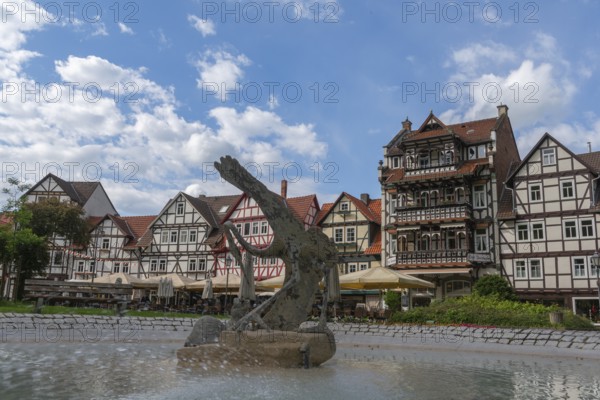 Half-timbered idyll of the old town of Bad Sooden, Allendorf, district Bad Sooden, townscape,