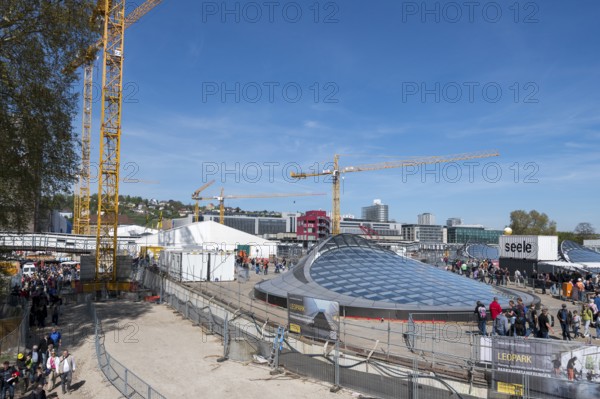 Open days at the new main railway station, Stuttgart 21, overview of the construction site with