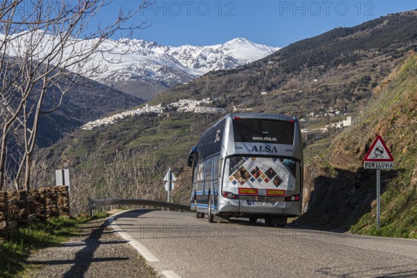 Village Capileira, one of the whitewashed villages on the slopes of the Sierra Nevada, Andalusia,