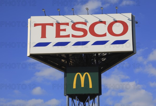 Advertising medium of the supermarket chain Tesco, a British supermarket chain and the United