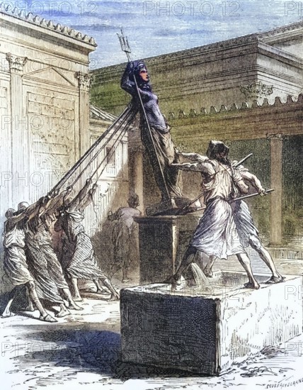 The Goths remove the statue of Diana in 263 AD from the Temple of Artemis (Diana) in Ephesus, a