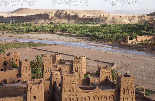 Kasbahs at Aït Benhaddou south of the High Atlas mountains, UNESCO World Heritage Site, Southern