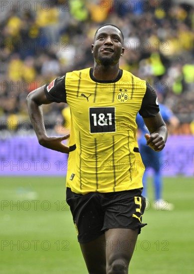 Goal celebration Serhou Guirassy Borussia Dortmund BVB (09) PreZero Arena, Sinsheim,