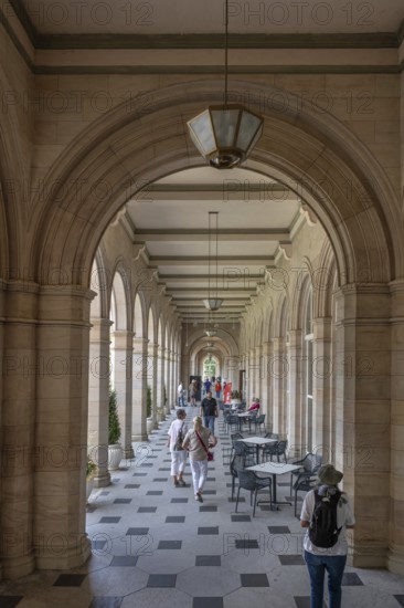 Kissingen Spa, Walkway in the Kursaal building, built 1834-38, Bad Kissingen, Lower Franconia,