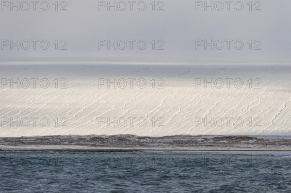 Glacier, glaciated island of Kvitøya, Svalbard and Jan Mayen archipelago, Norway
