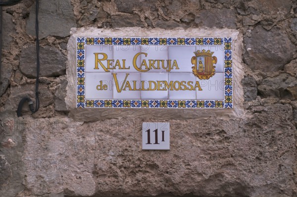 Baldosa, wall tile, of the Real Cartuja (Royal Carthusian Monastery), Valldemossa, Tramuntana