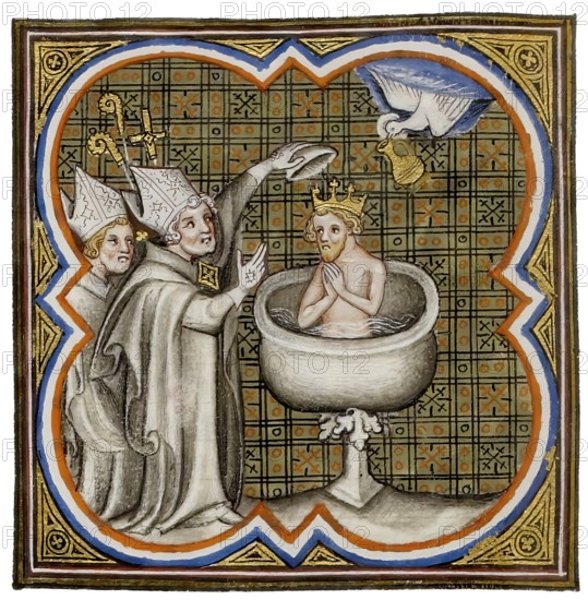 Baptism of Clovis by Saint Remigius, cathedral of Reims, 496, Clovis, Chlodovechus, Chlodwig I.,