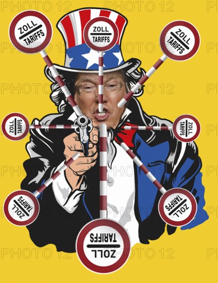 Symbolic image, Trump, delusion of deals and tariffs, US democracy in danger, EU and Germany under