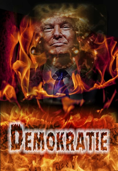 Symbolic image, democracy versus autocracy, US democracy in danger, EU and Germany under political