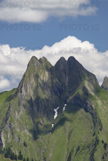 View from Wildengundkopf, 2238m to Höfats 2259m, Allgäu Alps, Allgäu, Bavaria, Germany