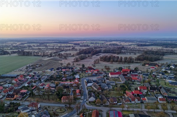 Morning atmosphere on a cold winter day in the countryside in the UNESCO Drömling Biosphere Reserve