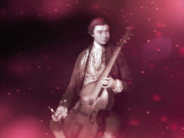 Carl Friedrich Abel, 1723? – 1787, German composer, digitally edited according to a painting by