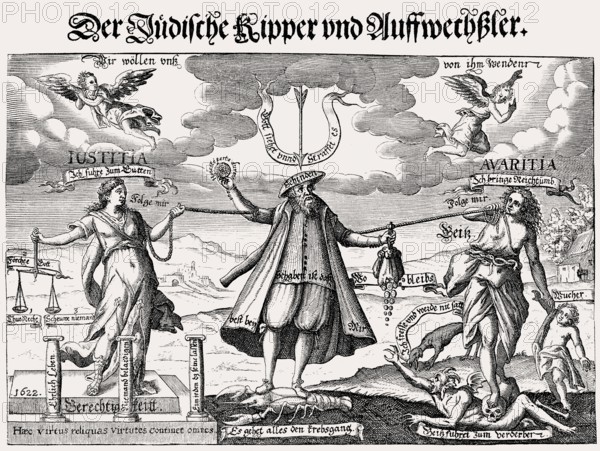 Antisemitic progaganda on the Tipper and See-saw or Kipper und Wipper, German Financial Meltdown of