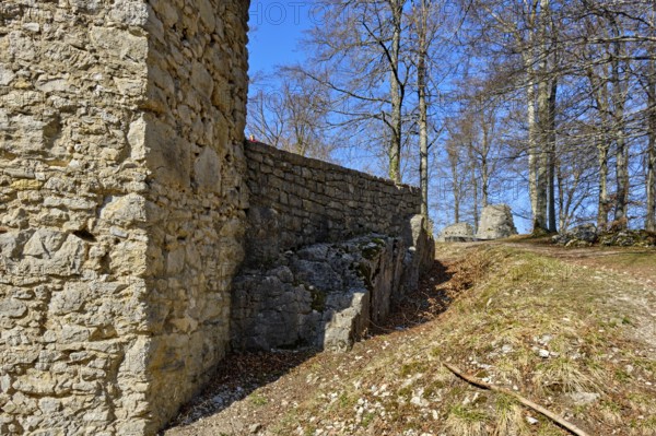The Hohenmelchingen castle ruin on the Zollernalb near Melchingen, Burladingen, Swabian Alb,