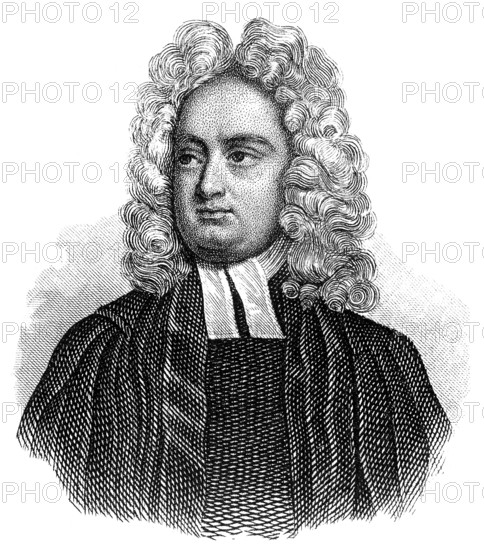 Jonathan Swift or Isaac Bickerstaff, 1667 - 1745, an Irish writer and satirist of the early