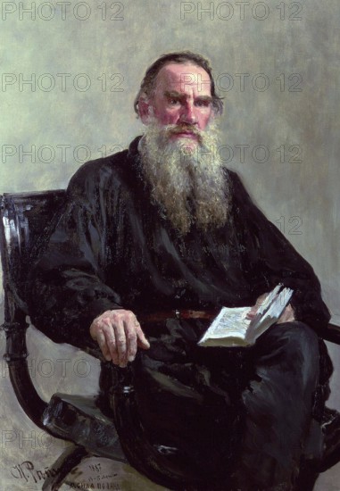 Leo Tolstoy, 1887, oil on canvas. Ilya Repin (1844-1930), Russian painter. Tolstoy (1828-1910),
