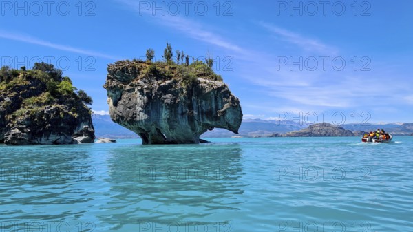 Capillas de Marmol in Lago General Carrera in Patagonia on the Carretera austral, Patagonia, Chile