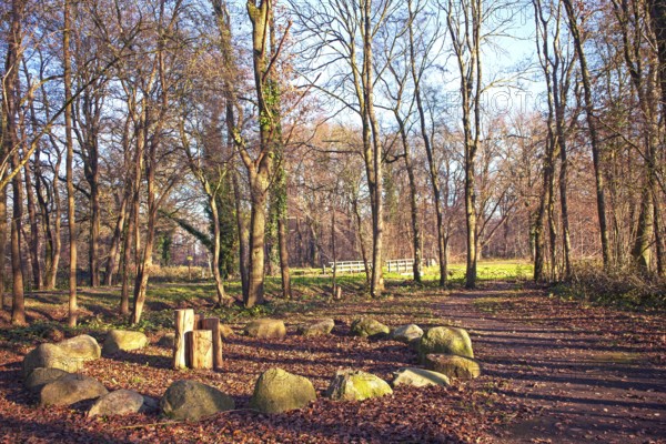 Natural monuments, stone circle, Smeerling, Onstwedde, Groningen, Netherlands