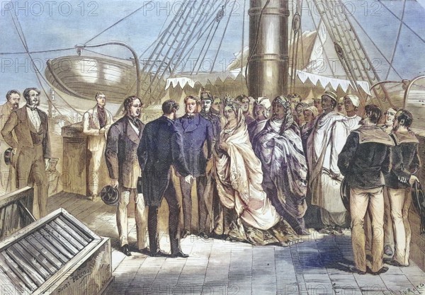 Zombe-Fatoum (1836-1878), Queen of Moheli in the Comoros, on her visit to Marseille, 1869, France,