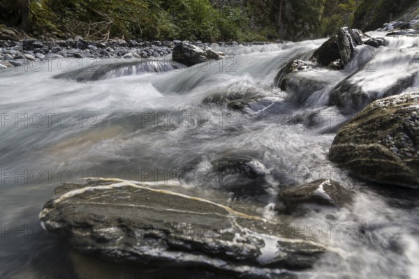 The waters of the Tamina splash through the narrow Tamina Gorge between Bad Pfäfers and Bad Ragaz,