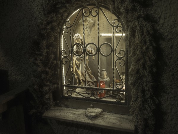 Niche for St Barbara, patron saint of miners, in construction lot H53, Brenner Base Tunnel, Wolf,