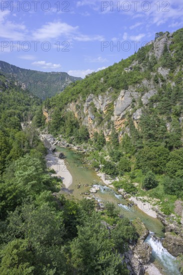 View of the River Tarn from the Pas de Soucy Massegros Causses Gorges viewing platform, Lozère